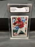 GMA Graded 2020 Bowman #79 ARISTIDES AQUINO Reds ROOKIE Baseball Card - GEM MINT 10