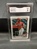 GMA Graded 2020 Bowman BAYRON LORA Rangers ROOKIE Baseball Card - MINT 9