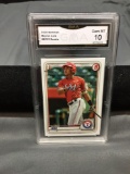 GMA Graded 2020 Bowman BAYRON LORA Rangers ROOKIE Baseball Card - GEM MINT 10