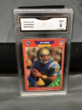 GMA Graded 1989 Pro Set TROY AIKMAN Cowboys ROOKIE Football Card - MINT 9