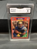 GMA Graded 1989 Pro Set TROY AIKMAN Cowboys ROOKIE Football Card - EX-NM 6