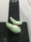 Jade Lined Sterling Silver Snake & Ruby Eyed Ring Size 8