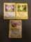 1999 Pokemon Jungle 3 Card Starter Lot - Eevee Pikachu & Meowth