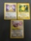 1999 Pokemon Jungle 3 Card Starter Lot - Eevee Pikachu & Meowth