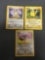 1999 Pokemon Jungle 3 Card Starter Lot - Eevee Pikachu & Meowth