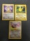 1999 Pokemon Jungle 3 Card Starter Lot - Eevee Pikachu & Meowth