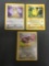 1999 Pokemon Jungle 3 Card Starter Lot - Eevee Pikachu & Meowth