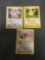 1999 Pokemon Jungle 3 Card Starter Lot - Eevee Pikachu & Meowth