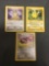 1999 Pokemon Jungle 3 Card Starter Lot - Eevee Pikachu & Meowth