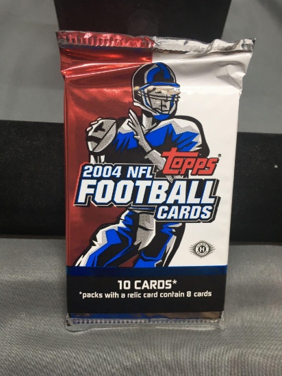 Factory Sealed Topps 2004 NFL Football Hobby 10 Card Pack - Ben Roethlisberger RC?