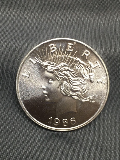 Peace Silver Dollar 1986 Style 1 Ounce .999 Fine Silver Bullion Round