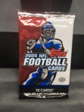 Factory Sealed Topps 2004 NFL Football Hobby 10 Card Pack - Ben Roethlisberger RC?