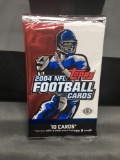 Factory Sealed Topps 2004 NFL Football Hobby 10 Card Pack - Ben Roethlisberger RC?