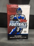 Factory Sealed Topps 2004 NFL Football Hobby 10 Card Pack - Ben Roethlisberger RC?