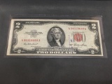 RARE Vintage 1953 United States Red Seal Currency Bill Note $2 Jefferson