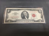 RARE Vintage 1963 United States Red Seal Currency Bill Note $2 Jefferson