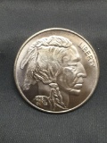 Indian Head Buffalo Style 1 Ounce .999 Fine Silver Bullion Round