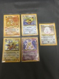 5 Count Lot of Vintage Holo Pokemon Trading Cards