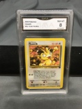 GMA Graded 2000 Pokemon Team Rocket Pokemon Card - Meowth - NM-MT 8