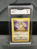 GMA Graded 1999 Pokemon Jungle Unlimited Pokemon Card - Meowth - NM-MT 8