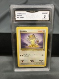 GMA Graded 1999 Pokemon Jungle Unlimited Pokemon Card - Meowth - NM-MT 8
