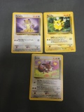 1999 Pokemon Jungle 3 Card Starter Lot - Eevee Pikachu & Meowth