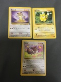 1999 Pokemon Jungle 3 Card Starter Lot - Eevee Pikachu & Meowth