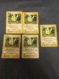 5 Count Lot of 1999 Jungle Pikachu 60/64 Pokemon Cards