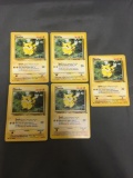 5 Count Lot of 1999 Jungle Pikachu 60/64 Pokemon Cards