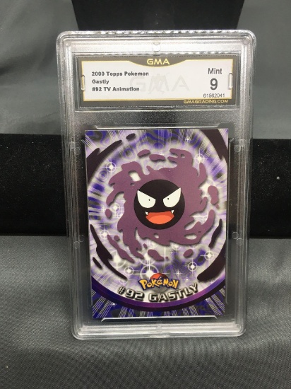 GMA Graded 2000 Topps Pokemon TV Animation #92 GASTLY Trading Card - MINT 9