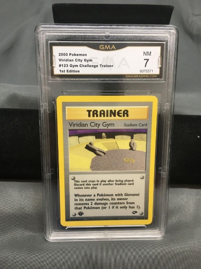 GMA Graded 2000 Pokemon Gym Challenge 1st Edition #123 VIRIDIAN CITY GYM Trading Card - NM 7