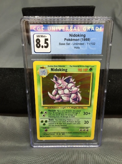 CGC Graded 1999 Pokemon Base Set Unlimited #11 NIDOKING Holofoil Rare Trading Card - NM-MT+ 8.5