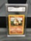 GMA Graded 1999 Pokemon Base Set Unlimited #28 GROWLITHE Trading Card - NM+ 7.5