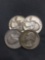 4 Count Lot of United States Washington Silver Quarters - 90% Silver Coins from Estate