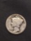 1916-S United States Mercury Silver Dime - 90% Silver Coin from Estate