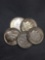 5 Count Lot of United States Roosevelt Silver Dimes - 90% Silver Coins from Estate