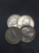 4 Count Lot of United States Washington Silver Quarters - 90% Silver Coins from Estate