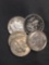 5 Count Lot of United States Roosevelt Silver Dimes - 90% Silver Coins from Estate