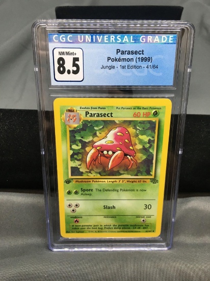 CGC Graded 1999 Pokemon Jungle 1st Edition #41 PARASECT Trading Card - NM-MT+ 8.5