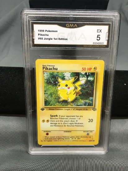 GMA Graded 1999 Pokemon Jungle 1st Edition #60 PIKACHU Trading Card - EX 5
