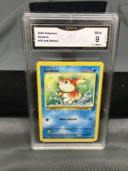 GMA Graded 2000 Pokemon Base 2 Set #76 GOLDEEN Trading Card - MINT 9