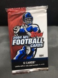 Factory Sealed 2004 Topps Football 6 Card Retail Pack - Ben Roethlisberger Rookie Card?