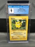 CGC Graded 1999 Pokemon Jungle Unlimited #60 PIKACHU Trading Card - MINT 9