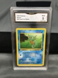 GMA Graded 1999 Pokemon Fossil 1st Edition #49 HORSEA Trading Card - MINT 9