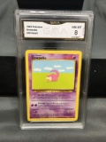 GMA Graded 1999 Pokemon Fossil Unlimited #55 SLOWPOKE Trading Card - NM-MT 8