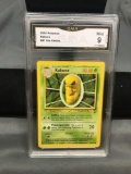 GMA Graded 2000 Pokemon Base 2 Set #47 KAKUNA Trading Card - MINT 9