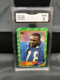 GMA Graded 1986 Topps #389 BRUCE SMITH Bills ROOKIE Football Card - NM-MT 8