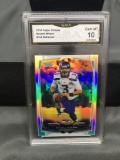 GMA Graded 2014 Topps Chrome Refractor RUSSELL WILSON Seahawks ROOKIE Football Card - GEM MINT 10