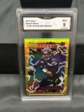 GMA Graded 2015 Finest Gold Refractor RUSSELL WILSON Seahawks Football Card /199 - MINT 9