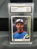 GMA Graded 1989 Upper Deck RANDY JOHNSON Mariners ROOKIE Baseball Card - NM-MT+ 8.5